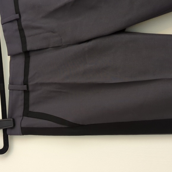 Vince, 0, black trimmed, grey wool tapered leg trousers - Picture 2 of 7